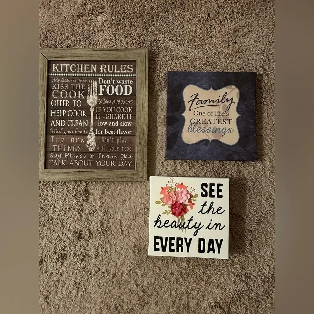 3 Accent Picture Frames, medium, small and x-small sizes